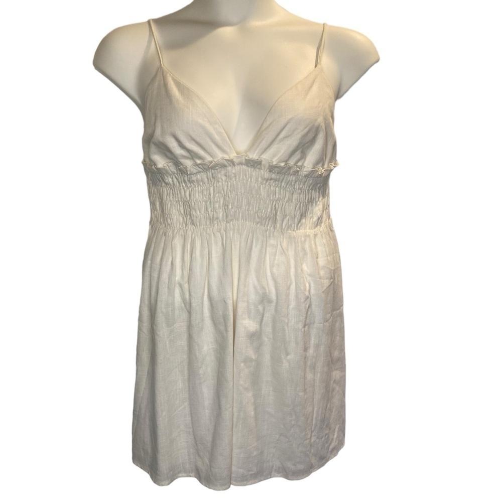Elodie White/Ivory Sleeveless Mini Dress Womens Size XL NWT Linen Nordstrom Rack